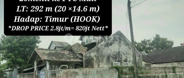 Termurah 292m2 Hitung Tanah 2.8jt/M, Cocok Unt Gudang/Kost/Bengkel. 1