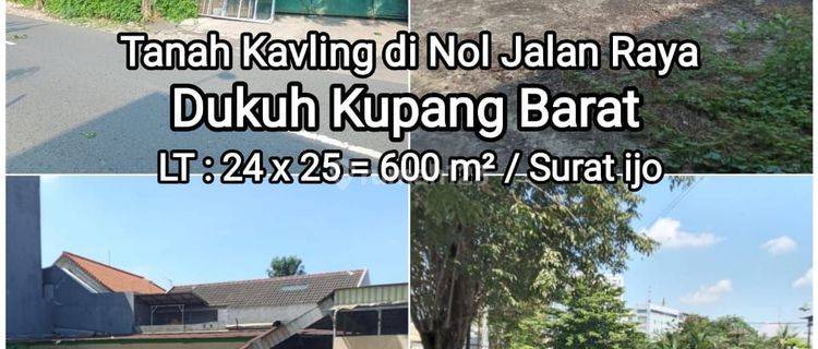 Tanah 600m2 Dukuh Kupang Disewakan Turun Harga Lokasi Dekat Tol Satelit 1