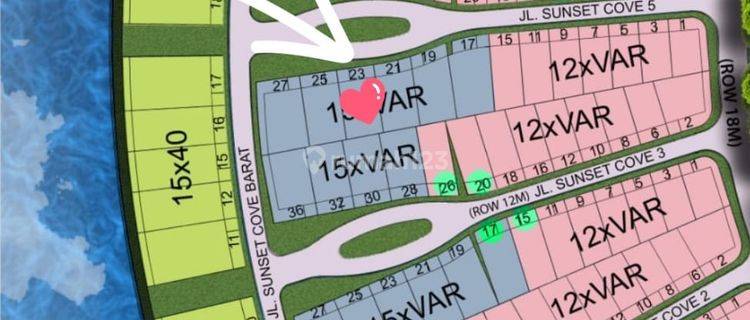 Kavling Residensial Siap Bangun di Sunset Cove Cpi Posisi Depan Taman. Luas 414 M2 15 X 27,5 M 1