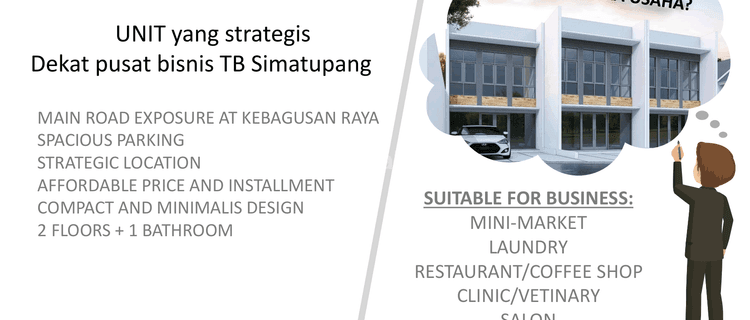 di Ruko Keabgusan
jakarta Selatan
, Jakarta Selatan 89 m HGB 1