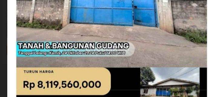 Tanah Ada Bangunan Jual Lelang Jatimulya Tambun Selatan Bekasi  1