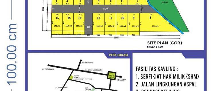 Tanah Kavling Strategis Kompleks GOR Purbalingga 1