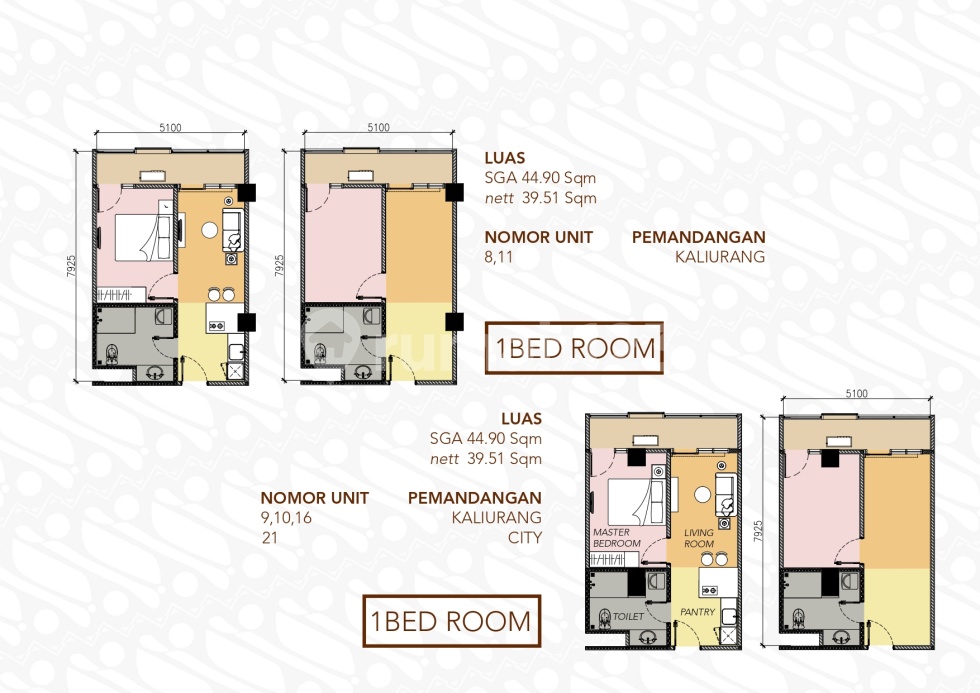 1 Bedroom/44,90