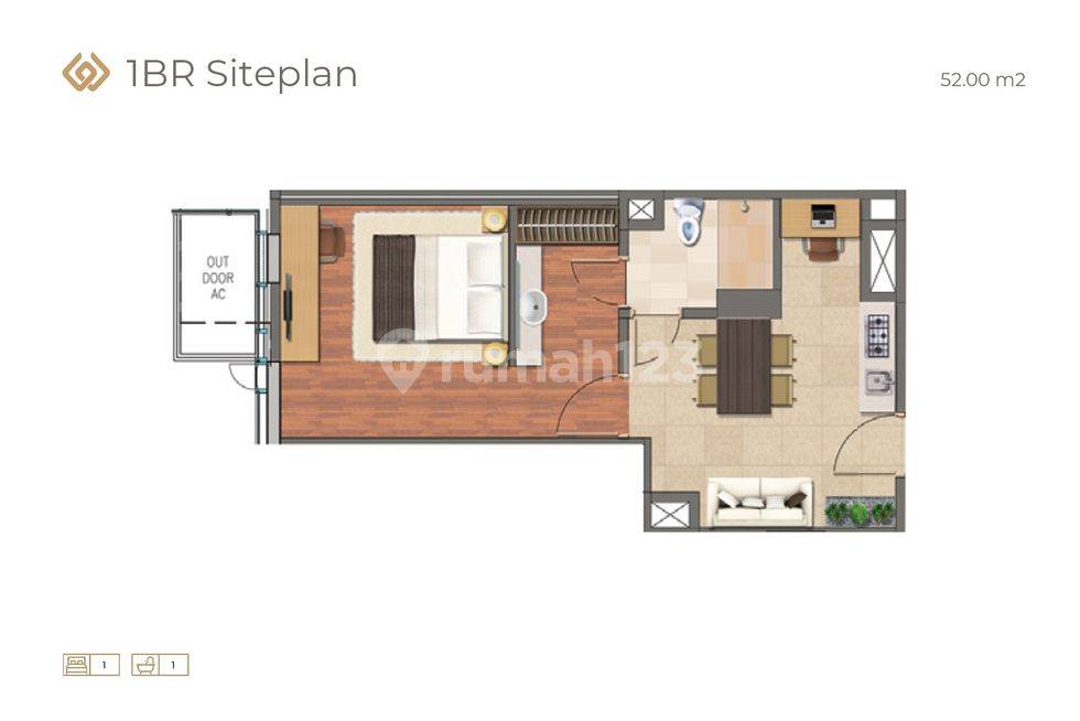 Unit 1 Bedroom