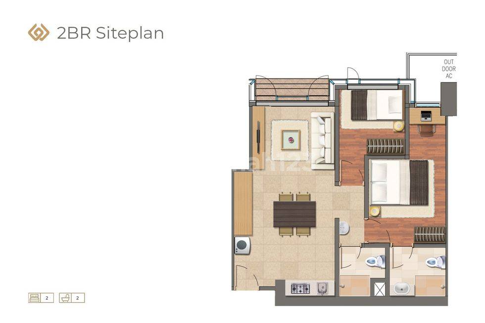 Unit 2 Bedroom (78m2)