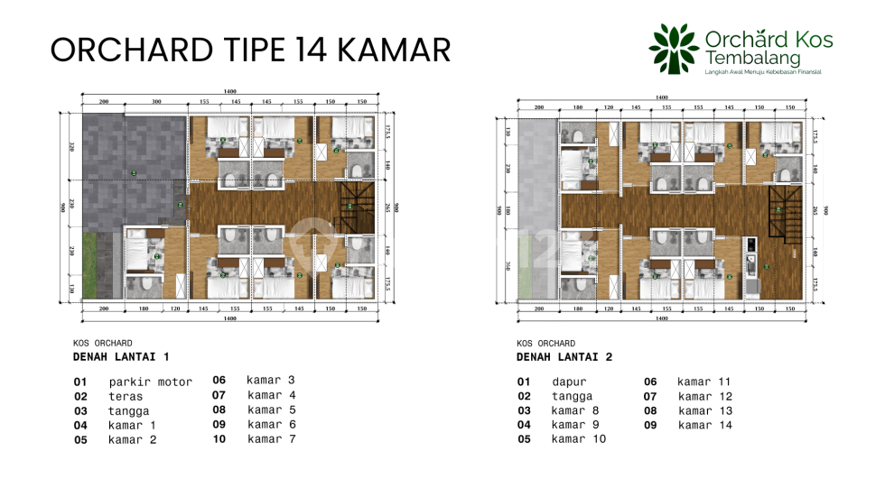 ORCHARD KOS TIPE 14 KAMAR