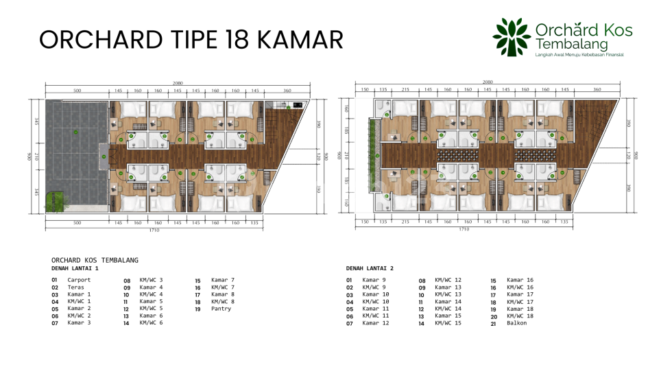 ORCHARD KOS TIPE 18 KAMAR