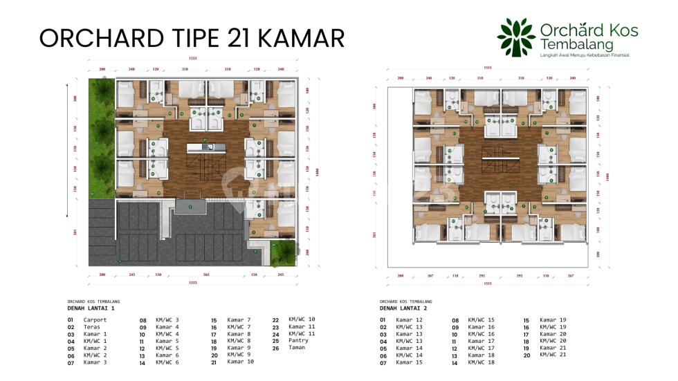ORCHARD KOS TIPE 21 KAMAR