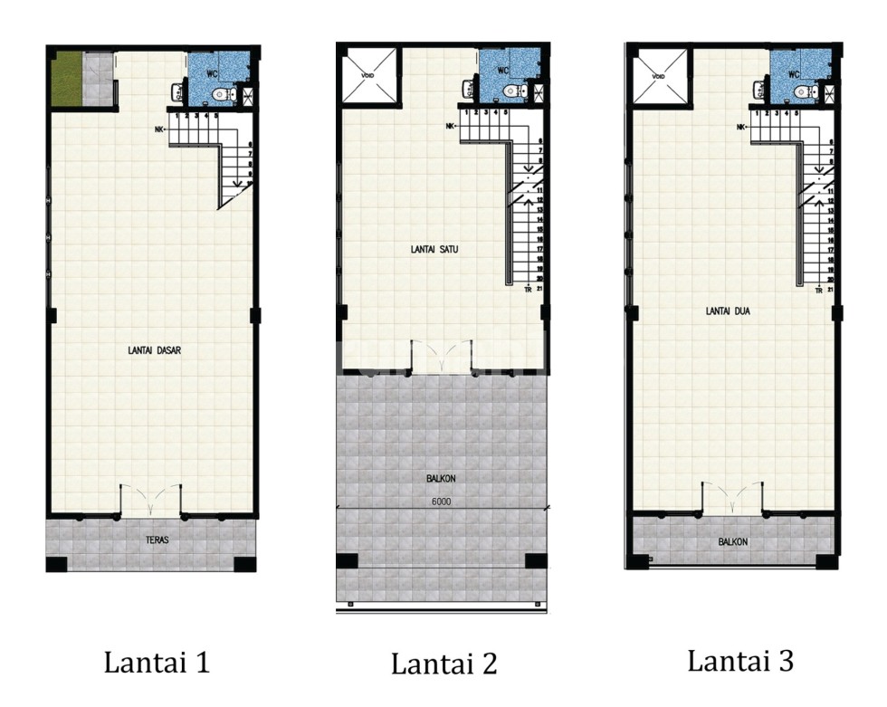 Ruko Kap 3 Lantai (Hook) Hadap Kap  