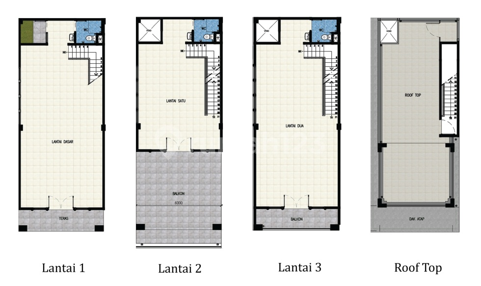 Ruko Kap 3,5 Lantai (Hook) Hadap Jalan