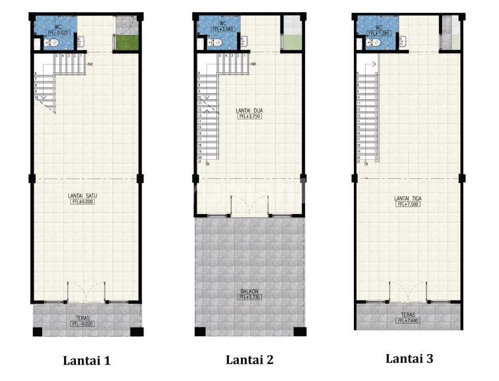 Ruko Kap 3 Lantai Hadap Kap