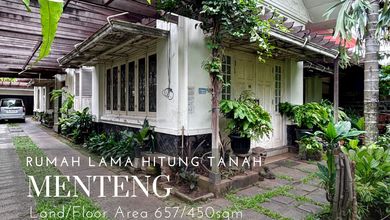 Rumah lama hitung tanah premium area di menteng