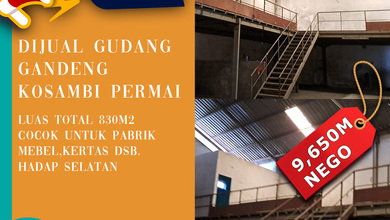 JUAL MURAH Gudang di komplek pergudangan Kosambi Permai 829m2 