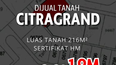 Jual Murah Tanah 216 m2 Kawasan Strategis