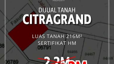 Jual Tanah Area Strategis, Luas 216 m2