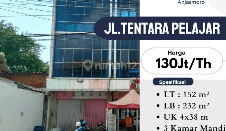 Desewakan Ruko 3lt Jl Tentara Pelajar Mrican 1